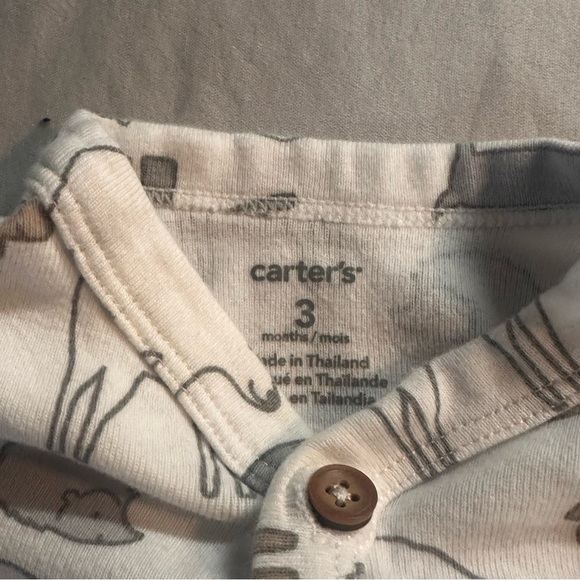 Carter's - White and Gray Animal Print Sleep Sack/night gown - Picture 2 of 4